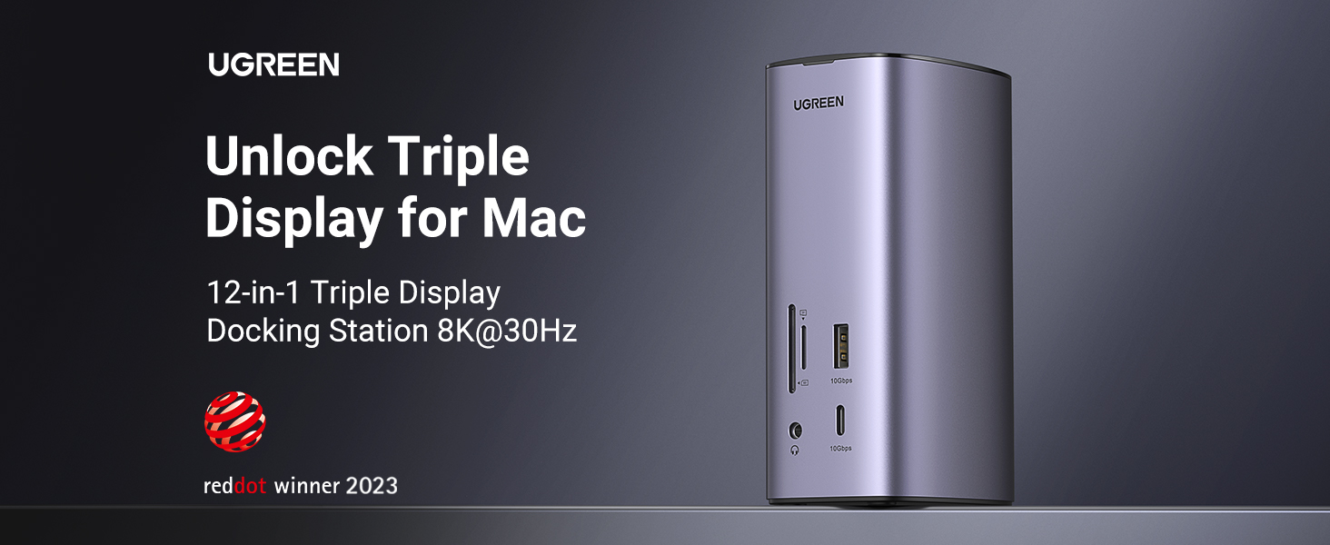 【新品】 UGREEN 12-in-1 USB Cドッキングステーション UGREEN Revodok USB C Docking Station, 12-in-1 Triple 4K Display